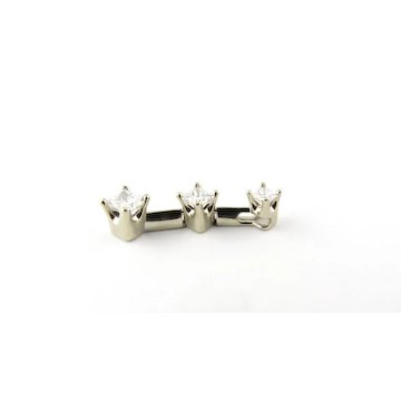 Vintage 14 Karat White Gold Princess Cut Diamond Pendant #3645 - Picture 7 of 7